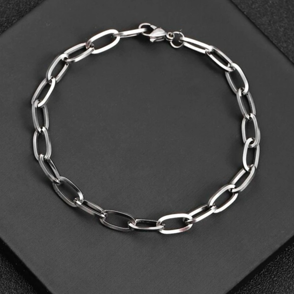 2/$10New Mens / Women’s Silver Stainless Steel Chain Bracelet Expensive Looking